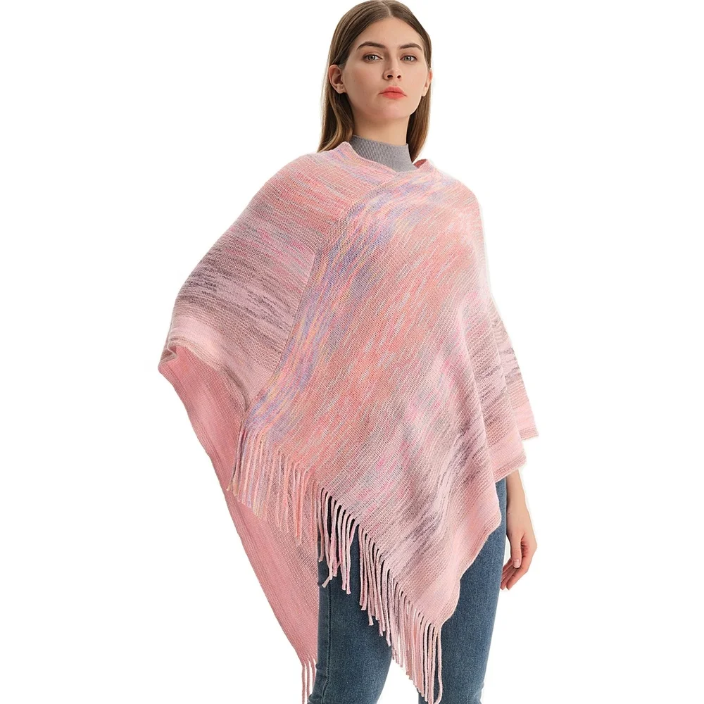 Hot selling V neck sweater mexican poncho