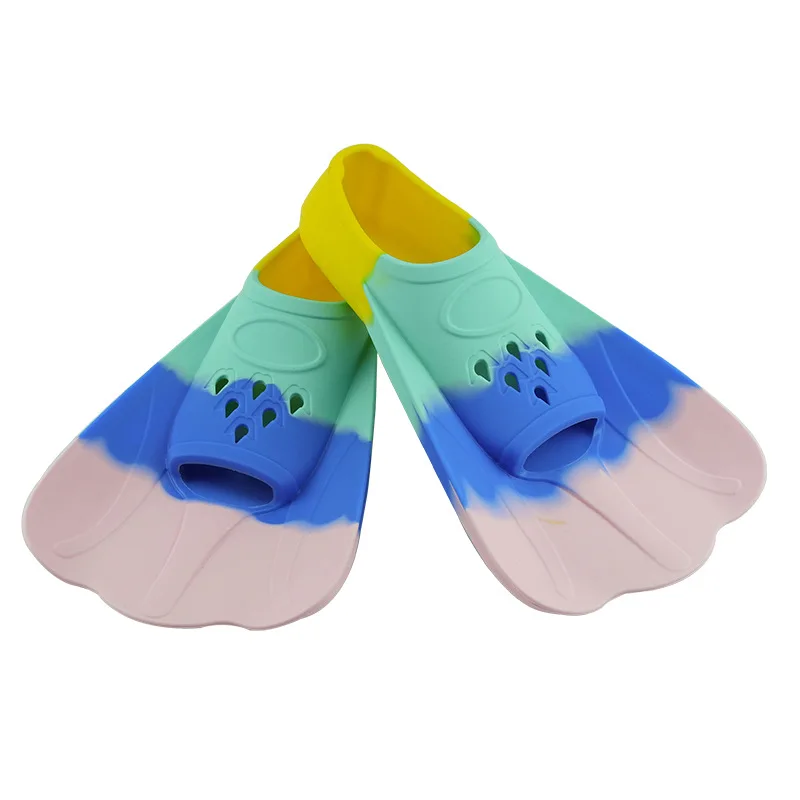 Short Youth Flippers Training Professional Silicone Swimming Fins For Kids Beginner