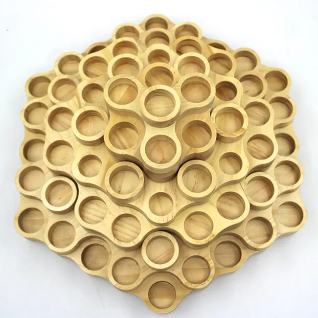 Customize Three Layers Round Rotatable Display Wood Holder Essential Oil  Bottles Wooden Shelf