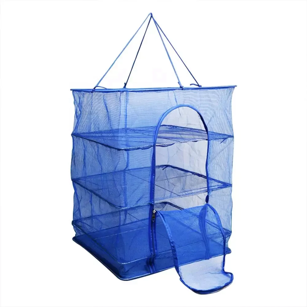 3 layers commercial vegetable drying net hanging mesh drying net basket double herb drying cage