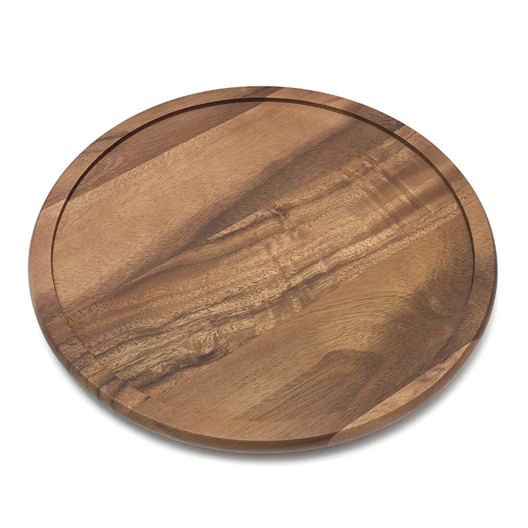Износостойкий кухонный вращающийся круг, круглый деревянный поднос из акации