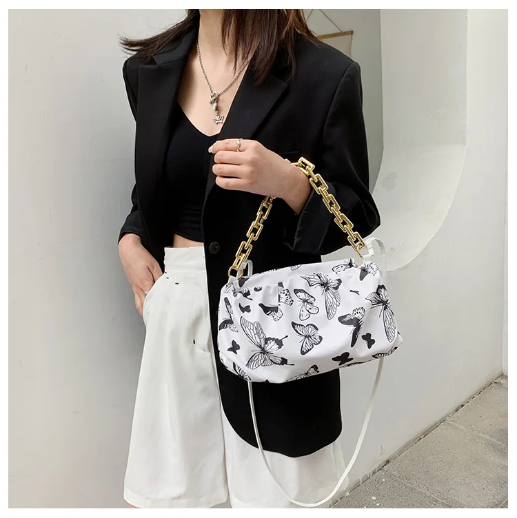 Summer Designer Chain Clutch Pu Shoulder Handbags And Purses Cow Zebra Pattern Crossbody Bag For Women