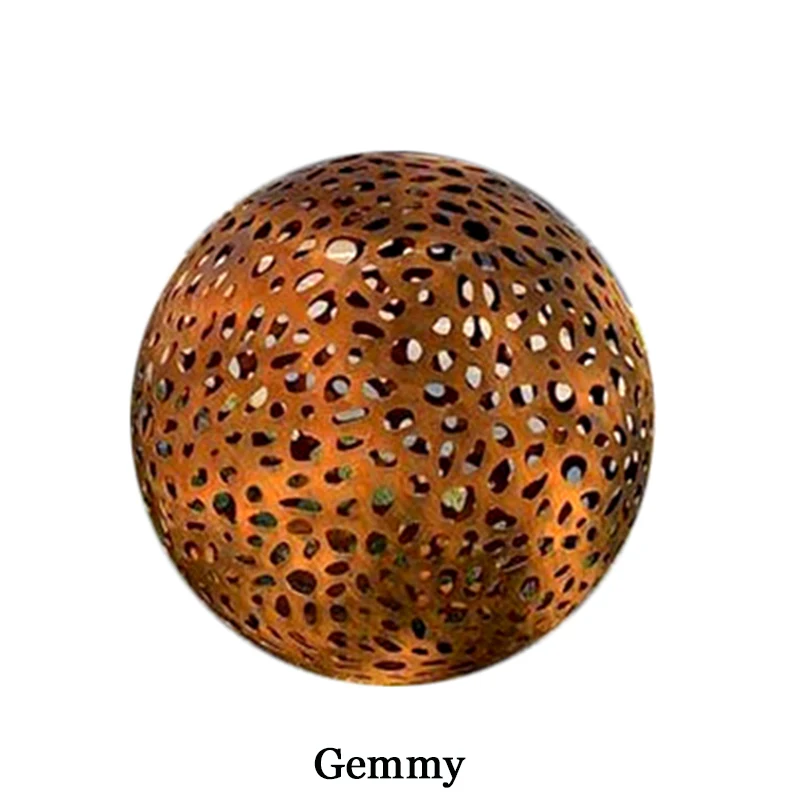 New Arrival 3d Laser Engraving Decorative Garden Outdoor Landscape Stainless Steel Hollow Corten Steel Rusty Sphere Sculpture