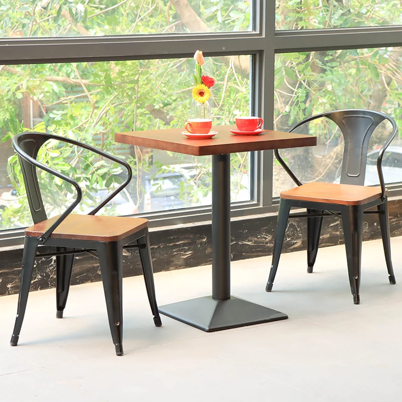 Cheap Wooden Metal Cafe Chairs and Tables Restaurant Chairs Tables for Sale