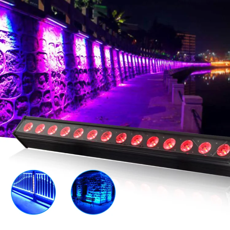 flood facade lighting outdoor building battery wireless dmx solar rgb led stage linear wall washer light for project
