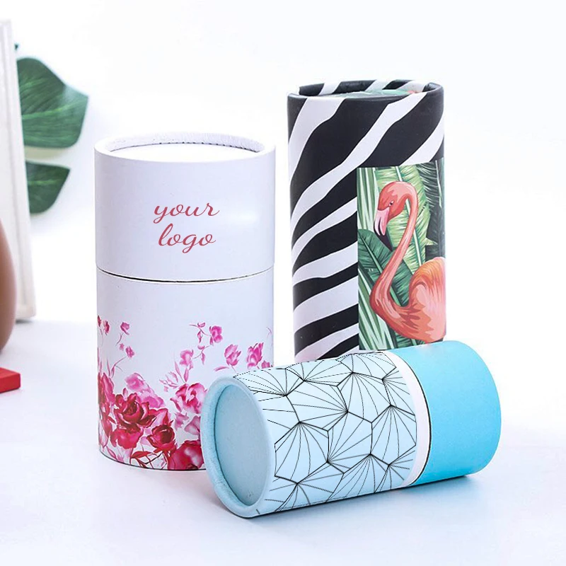 Private Label New Style Eco Friendly T-Shirt Clothes Sleepwear Bra Underwear Lingerie Round Cylinder Tube Paper Boxes Packaging