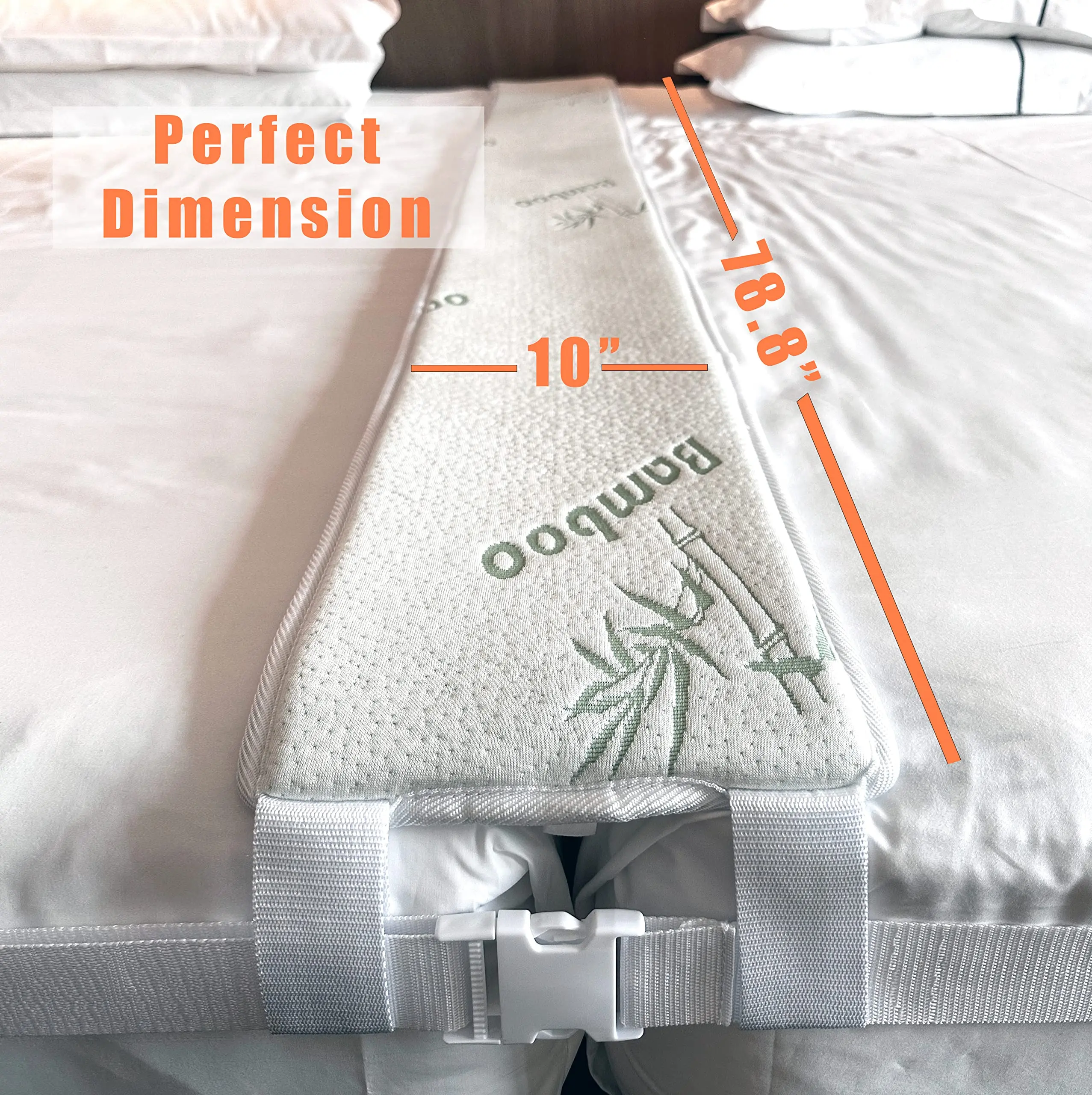 10inch extra wide  Bamboo Bed Bridge Twin to King Converter Kit Wide Gap Filler with 2 Inch Wide Strap and 4 Sheets Fasteners