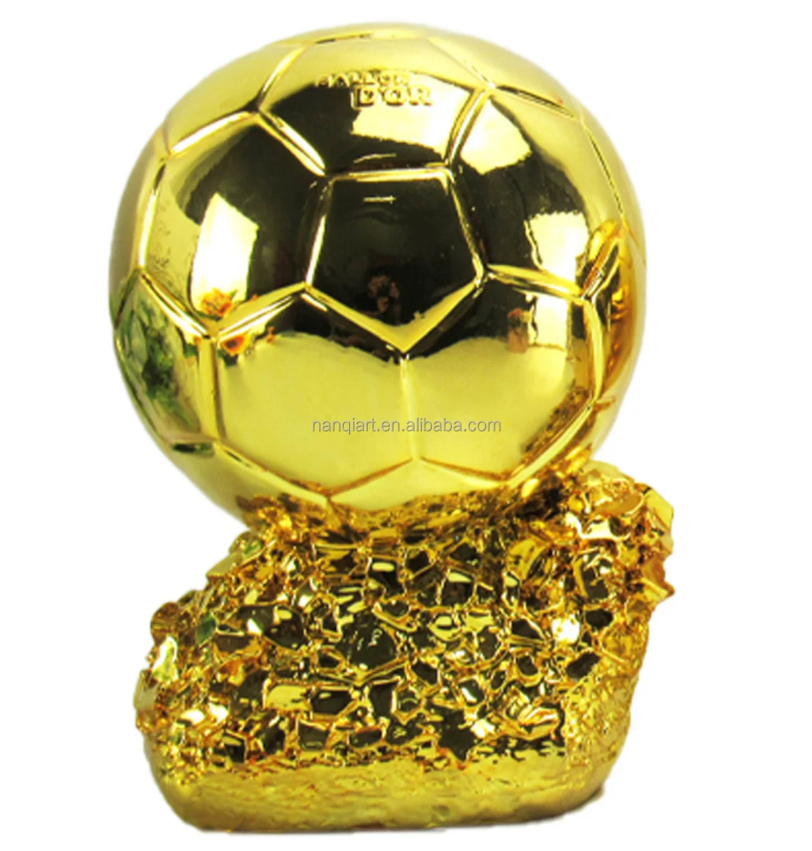 Customized Champions League Trophy High Quality Electroplated Resin Gift Crafts Creative Gold Football Model Trophy With Base