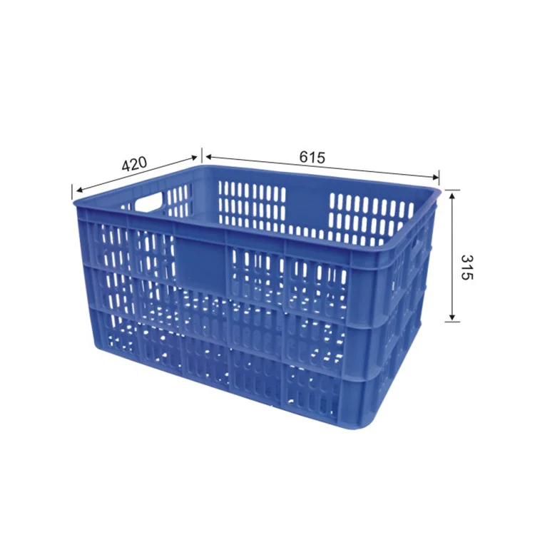 Heavy duty large vented food grade pallet crates plastic folding fruit bins for sale