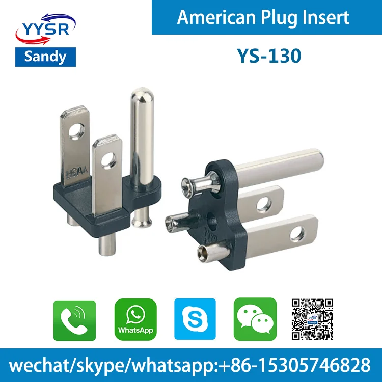 american plug insert(YS-131 UL 15A 2-pole,3 wire grounding plug) for power supply cords