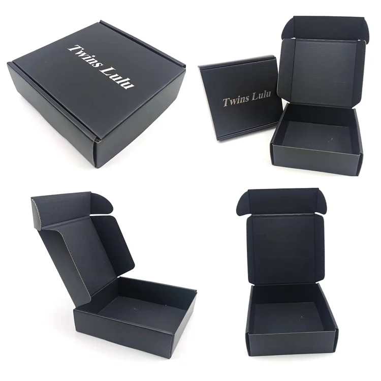 Hot Selling Black Kraft Packaging Corrugated Paper Cardboard Postal Mailer Subscription Shipping Box for Clothes Shoes Cosmetic