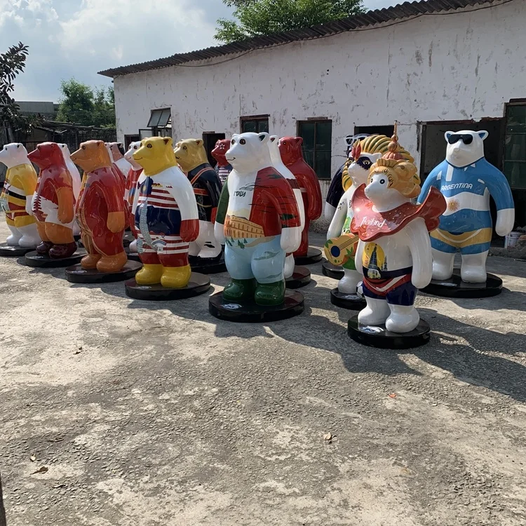 Animal model cartoon bear Statue of custom Animal model decorations for sale Statue of custom Gift manufacturers  Colorful doll