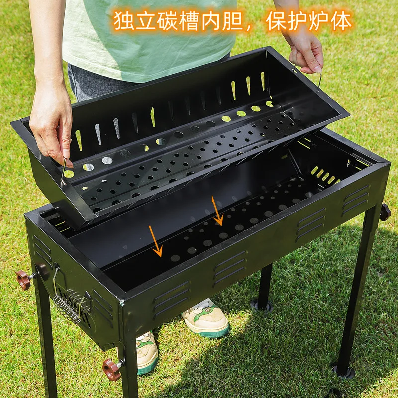 Factory Low Price outdoor Camping Detachable adjustable height square bbq grill