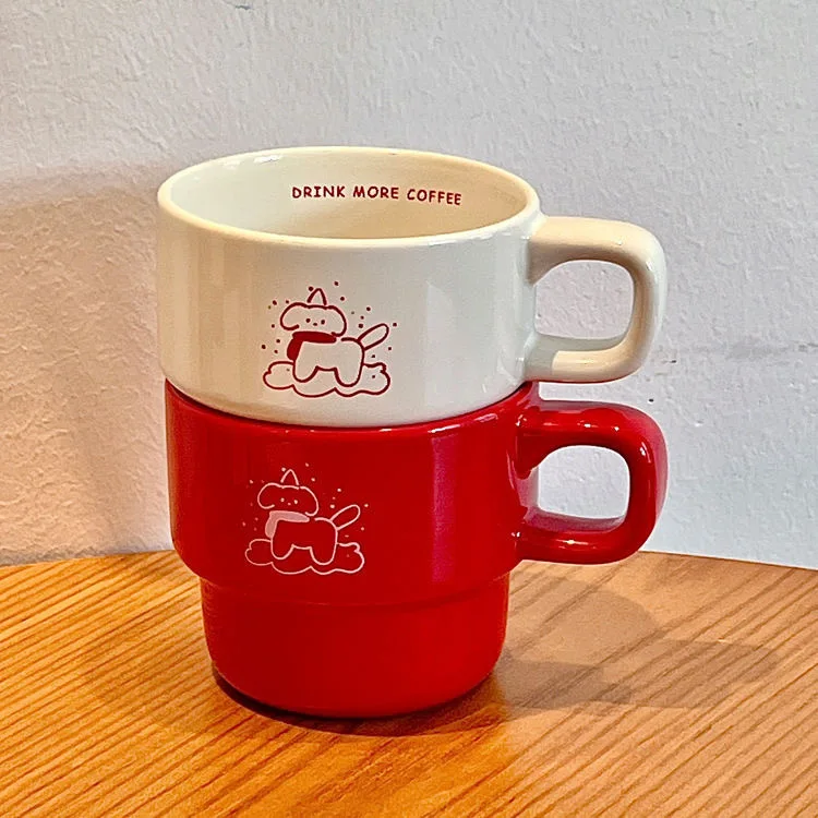 2024 Fancy Unique Ceramic Coffee Mug Wholesale with Personalized Printing Logo Text Customzble Porcelain Couple Cups