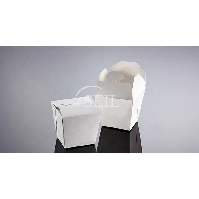 
SL P23oz, Bio Compostable White Paper Pail / Packaging Food Container / Takeaway To Go Disposable Noodle Box 