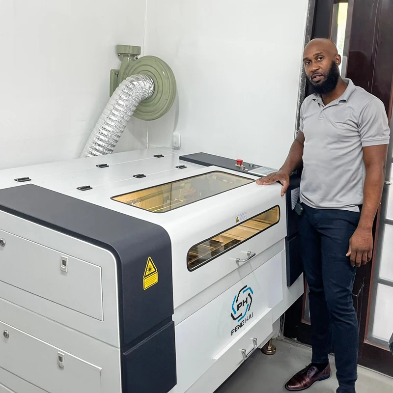 6090 100w 80 watt diy Ruida 50w 1300x2500 Hybrid 6090 80w nonmetal glass wood co2 laser cutting machine with Reci laser tube