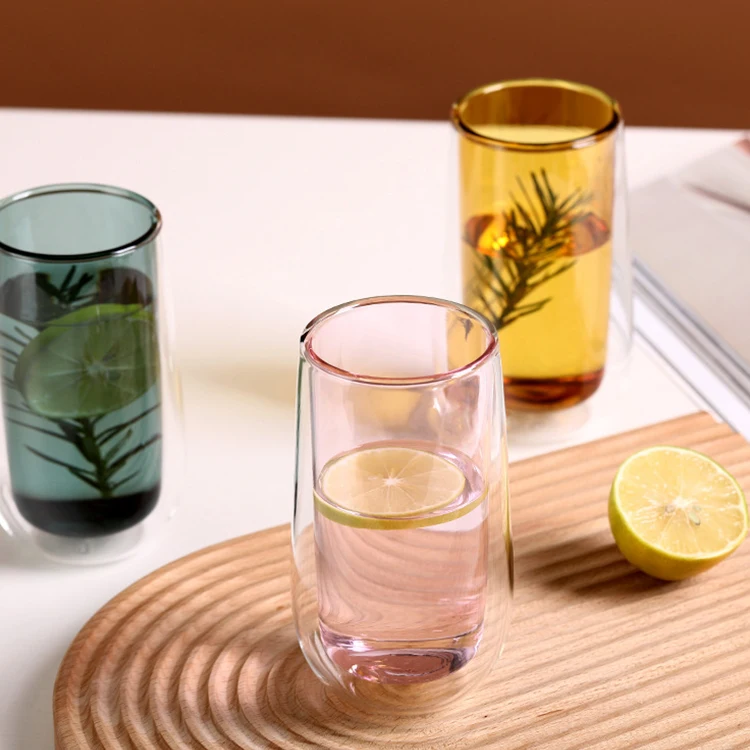 China factory direct wholesale fashion style double-wall glass cup