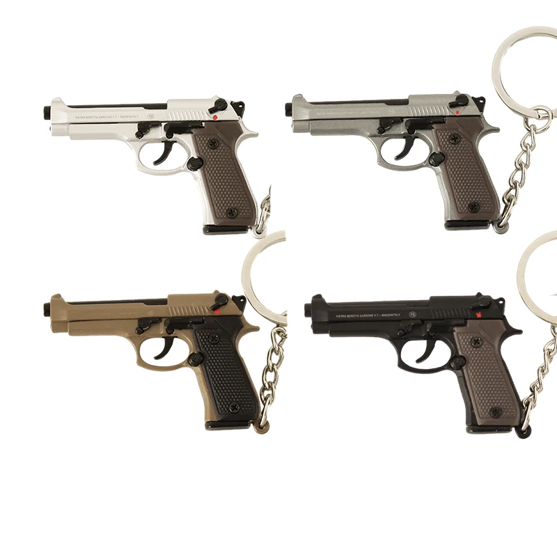 1:3 Beretta Toy Gun Mini Metal Gun Keychain 92F Model Weapon Miniature Toys