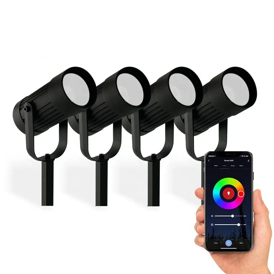 Smart Tuya RGB Outdoor Floodlight Power supply 12V 24V dc flood lamp 12watt led flood light 12w
