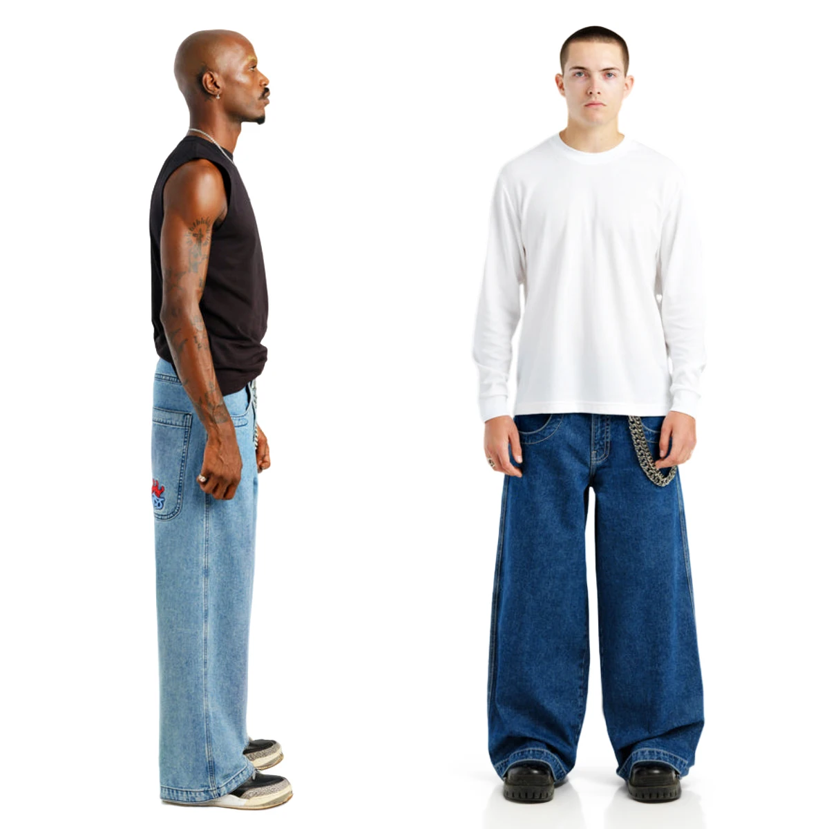 LOW MOQ Real Price Factory Solid Color Straight Jeans Denim Super Loose Baggy Jeans Men