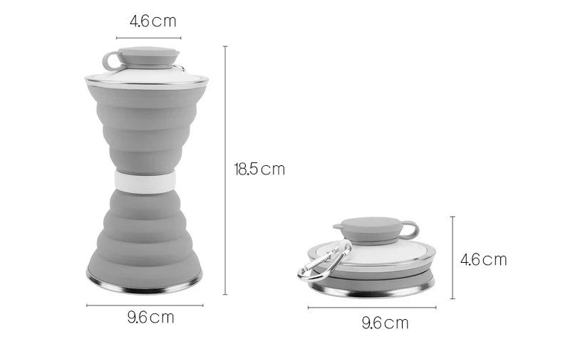 500ml BPA Free Outdoors Folding Reusable Collapsible Sports Foldable Silicone Water Bottle