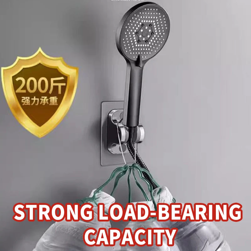Wall Mount Strong Adhesive Waterproof Handheld Shower Bracket Waterproof Self-Adhesive Black Shower Head Holder