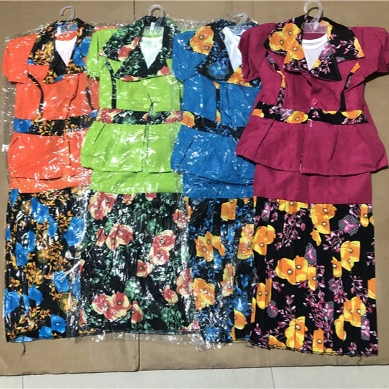 2.34 USD GQ226 YIWU AMYSI GARMENTS African kids 7 - 10 years old summer children girls dress clothing floral dress