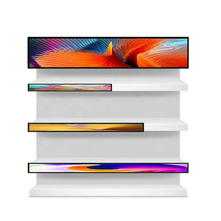 Bar monitor 37 inch instore display shelf top shelf edge lcd screen display