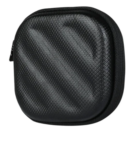 BUBM Small Cute Black EVA Hard Travel Carrying Earphone Zipper Case for USB Stick Earbuds Cable Cord Phone Adapter Charger