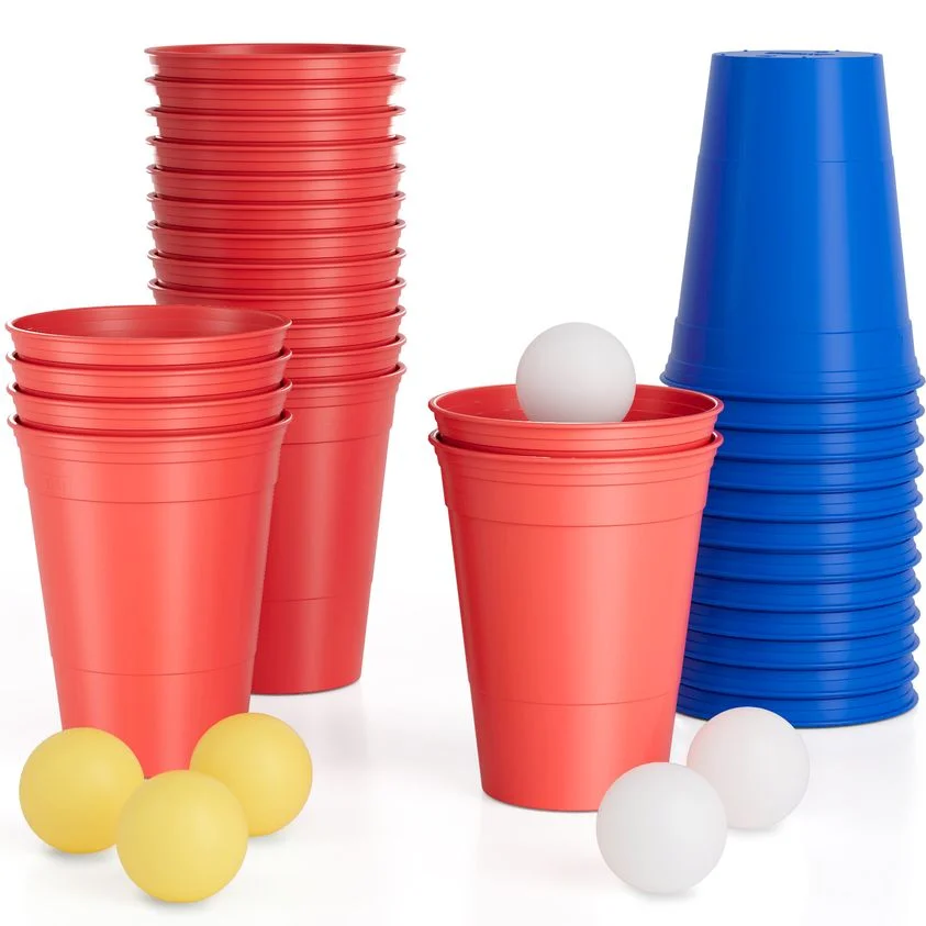 Promotional 16 oz Custom logo and color Stadium Cups Plastic Personalized wedding party event Beer pong cup