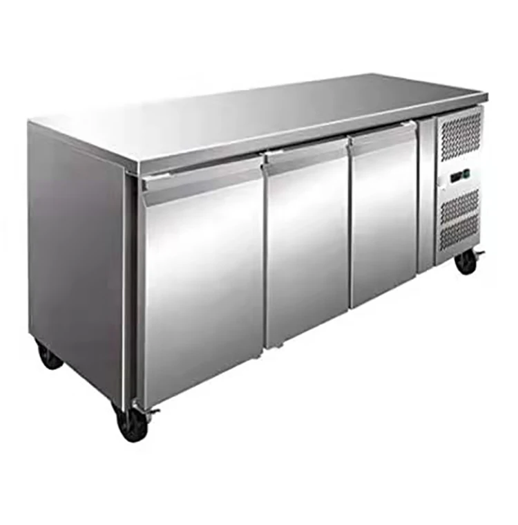 Kitchen Worktable Freezer Stainless Steel Working Platform Freezer with Fan Cooling