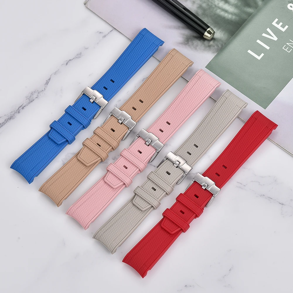 JUELONG 20mm Curved End Rubber Watch Bands Soft Rubber Replacement Watch Straps For Mo on Watches