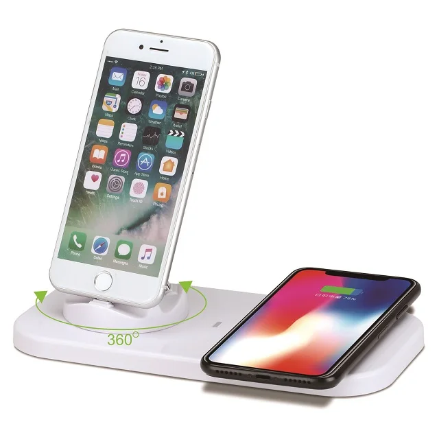 Portable 3 in 1 Qi Wireless Charging Dock Station Universal Charger Stand for Iphone Earphone