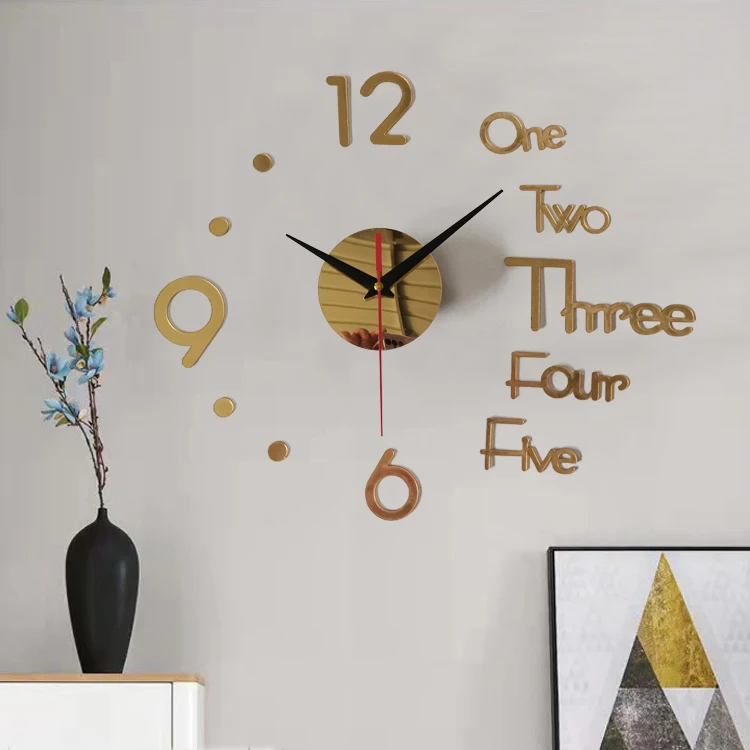 In stock 30 inch Sticker wall clocks manufacturer DIY 3d clock wall  home decorative wall digital clock with camera