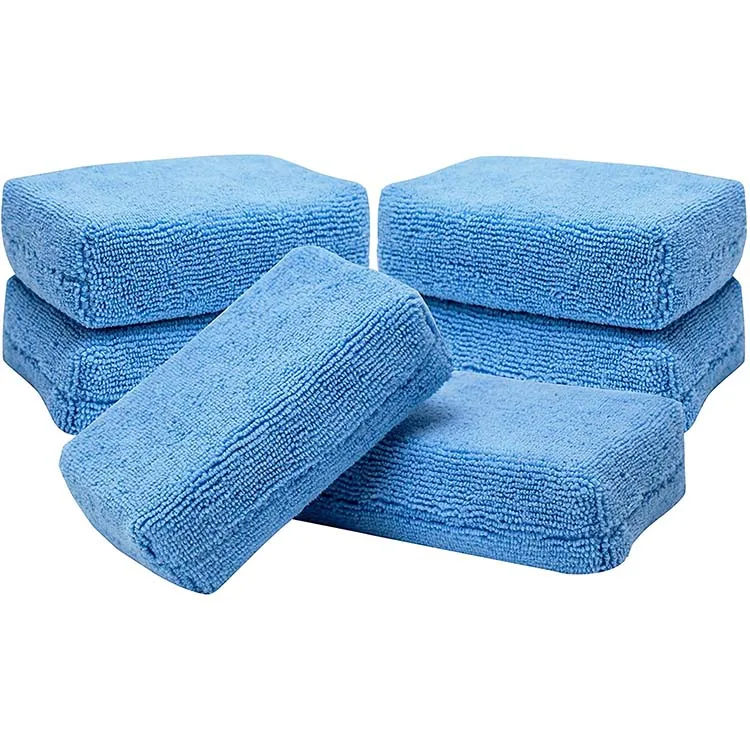Autopex Car Care Rectangular Microfiber Blue Applicator Pads - 3 Inch x 5 Inch