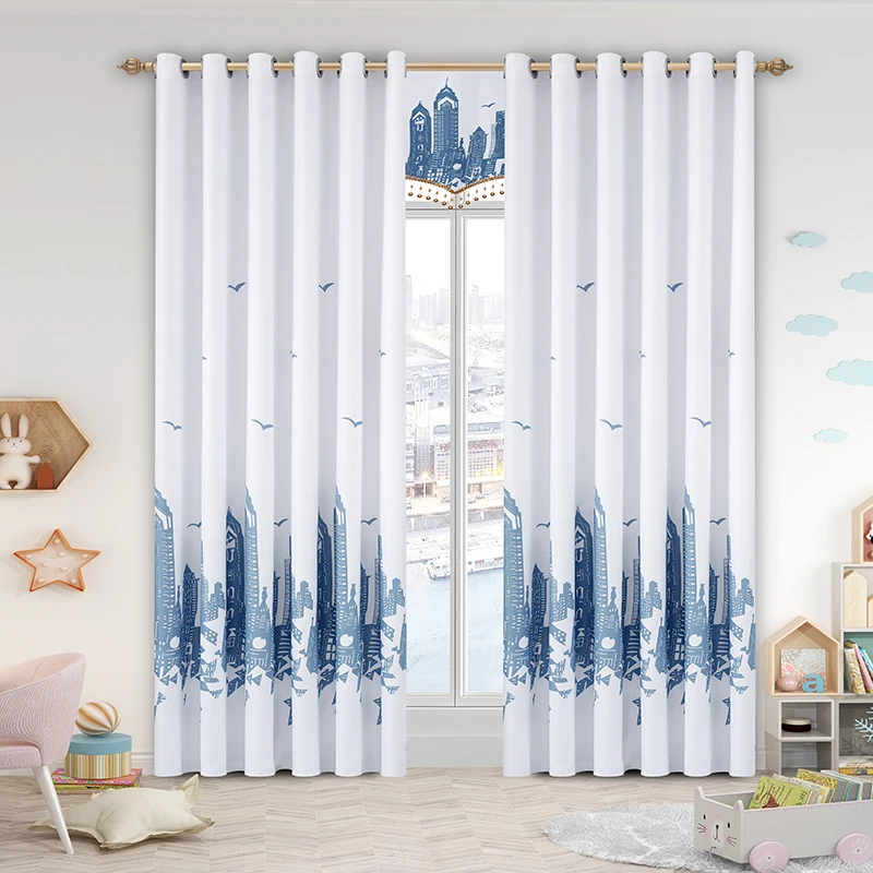 Best selling 100% Polyester Jacquard Fabric Blackout Curtain For The Living Room