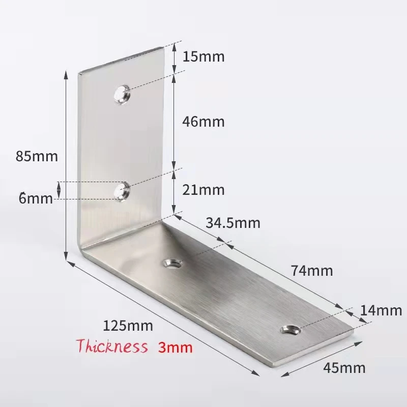 Custom stainless steel frame angle iron corner bracket corner shelf bracket