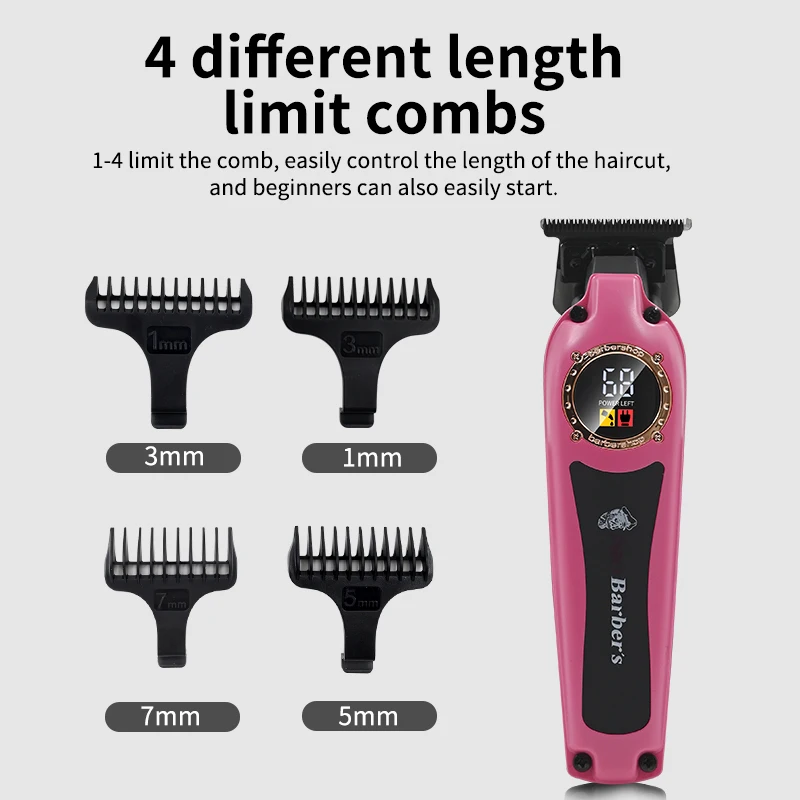 Factory Price Portable Electric Hair Trimmer Wireless LCD Display Clipper Blade Hair Cutting Machine For Men