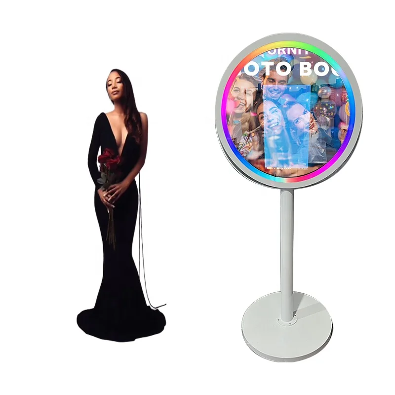 Wholesale fotomaton wedding rental round photobooth machine magic mirror photo booth