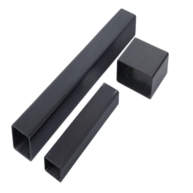 Durable Stylish Upscale Black Carbon Fiber Square Rectangular Tube Pipe Lightweight Carbon Rod Box Case Sports Industrial