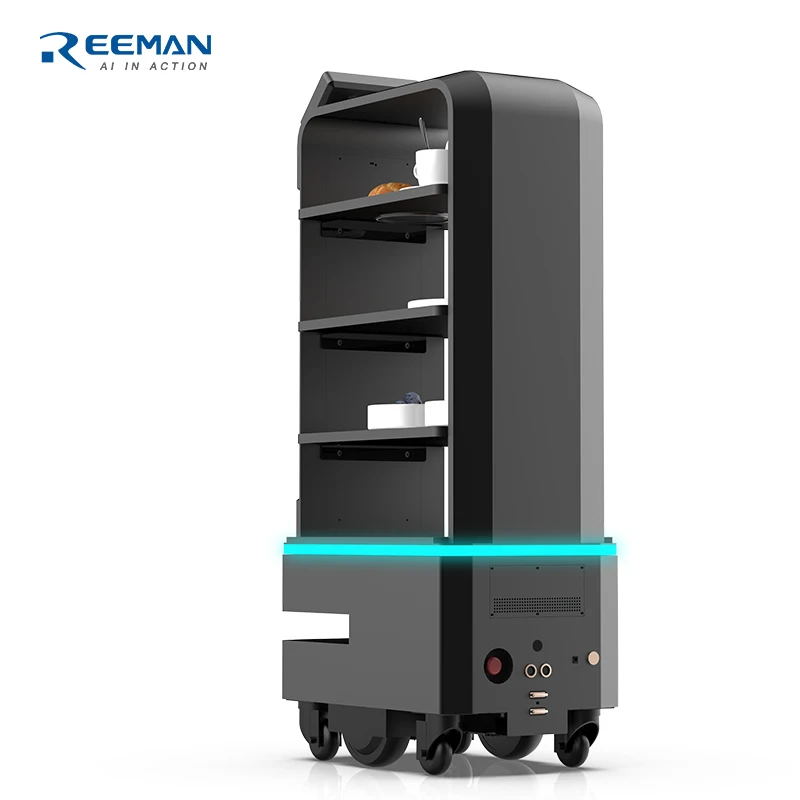 Factory Price Robots Hotel Obstacle Avoidance Goods Deliver Robot Waiter Automatic Guiding Food Delivery Robot