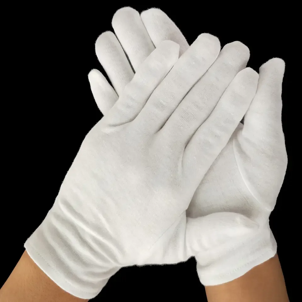 cotton Gloves White White Safety Inspection white Black Cotton Hand Glove ESD Pure safety gloves cotton