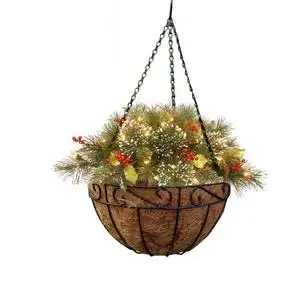 Cheap Wrought Iron Hanging Basket with Coco Liner Metal Wire Hanging Planter 2021 wall hanging basket