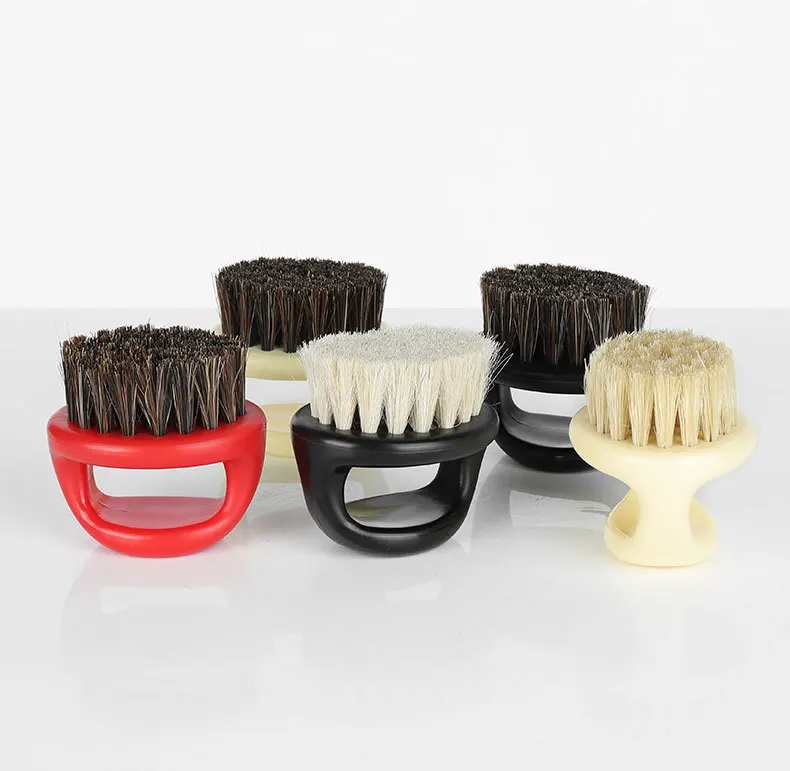 Vintage Oiled Hair Salon Small Clean Beard Brush Clean broken hair beard bristles horseshoe Ring oiled head brush