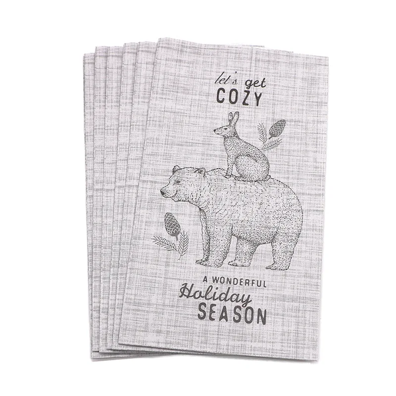 Wholesale Biodegradable Personalized High Quality Printed Thick Custom Paper Beverage Napkins