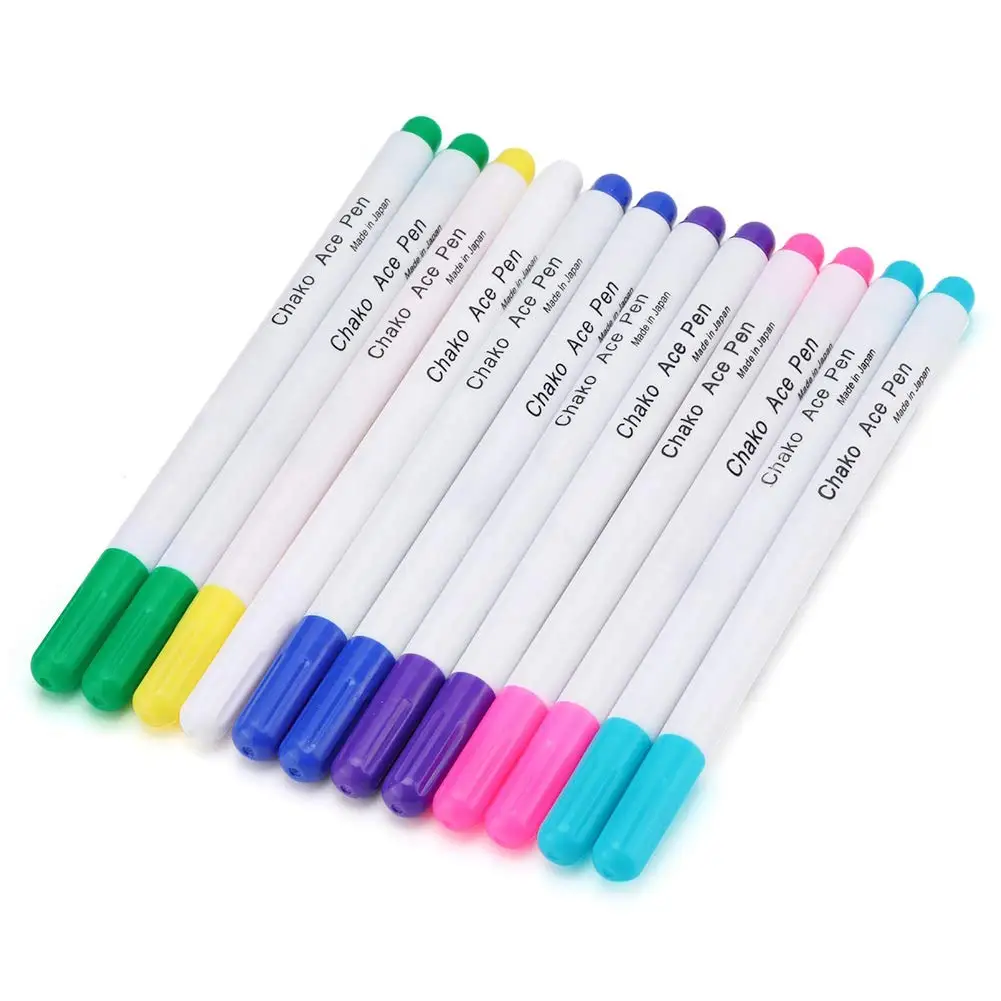 Water Erasable Fabric Marking Pens Disappearing Ink Fabric Marker Pens Vanishing Water Soluble Pens for Cross Stitch Sewing
