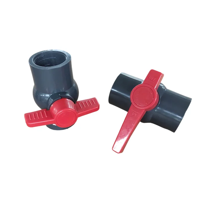 ATA cheap price red blue handle PVC compact octagonal manual Ball Valve 1/2inch to 4inch 2 Pcs Ball water Valve