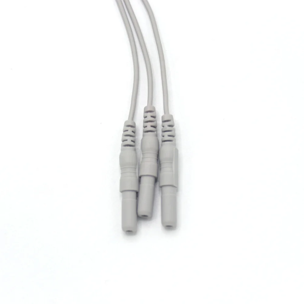DIN Style Neonate ECG Lead wire 3 leads AHA Pinch Type