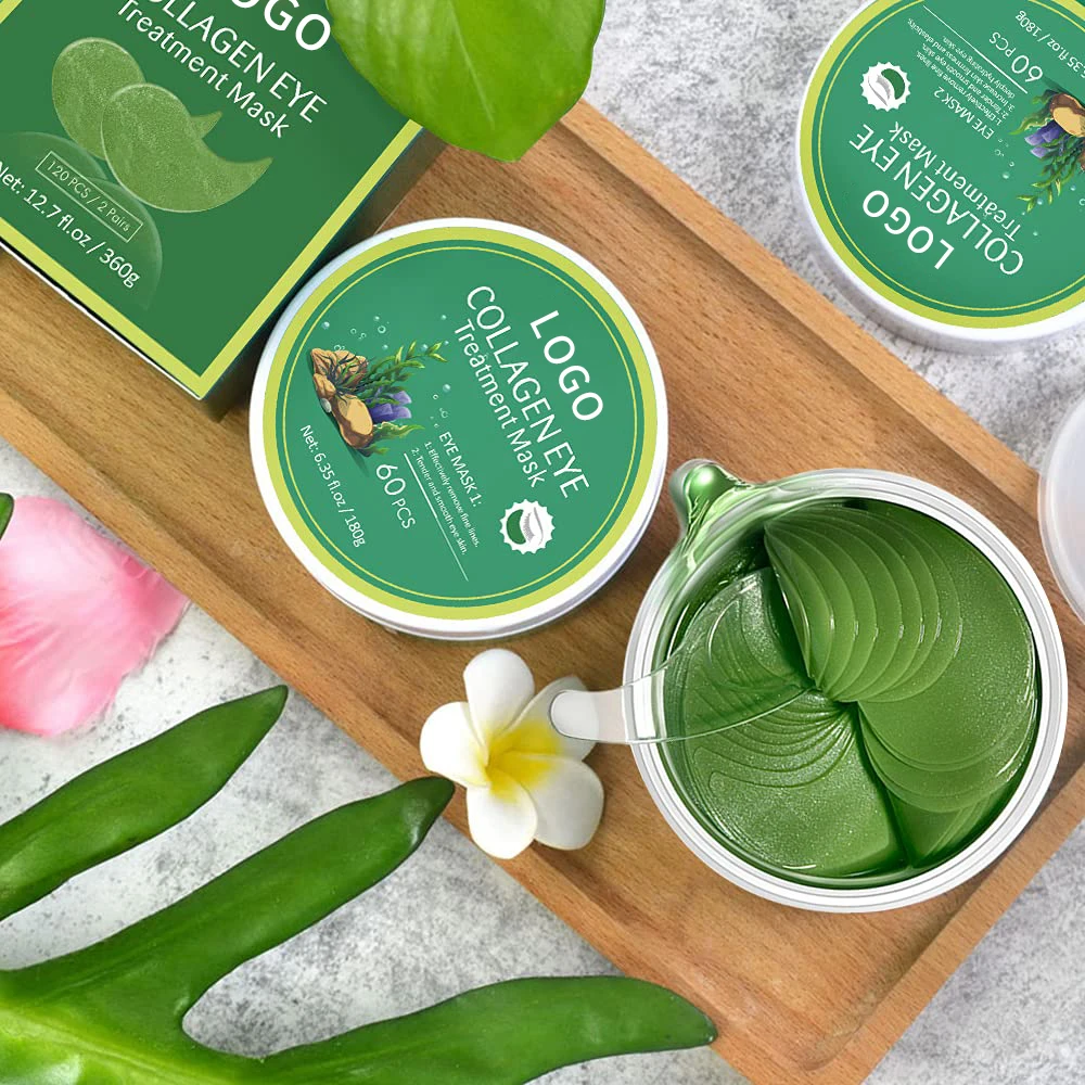 OEM Private Label Eye Mask Collagen Eye Pads Green Seaweed Anti-Aging 24K Gold Eye Mask Patches