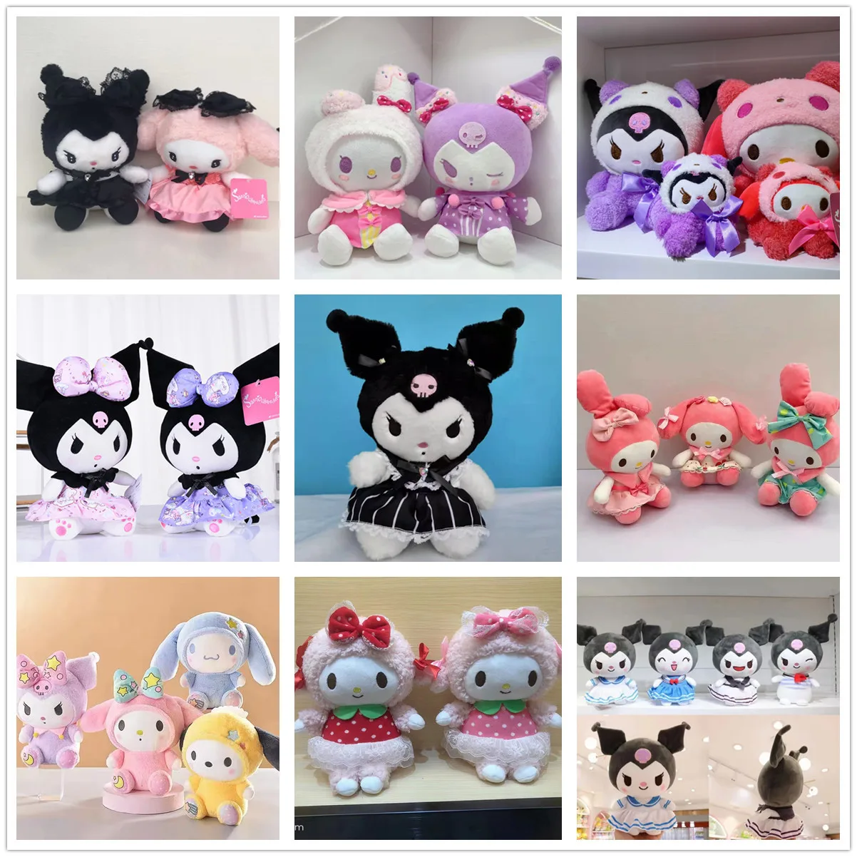 Kuromi cute plush toy  sanrio plush kuromi  plush figure toys for girls My Melody dolls wholesale